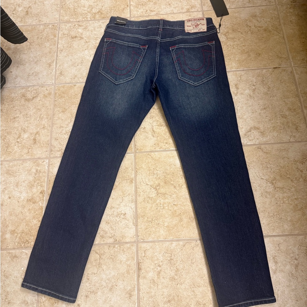 True Religion Indigo Jeans with Red Stitching